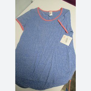 NWT LULAROE CLASSIC TEE SIZE MEDIUM BLUE w/RED